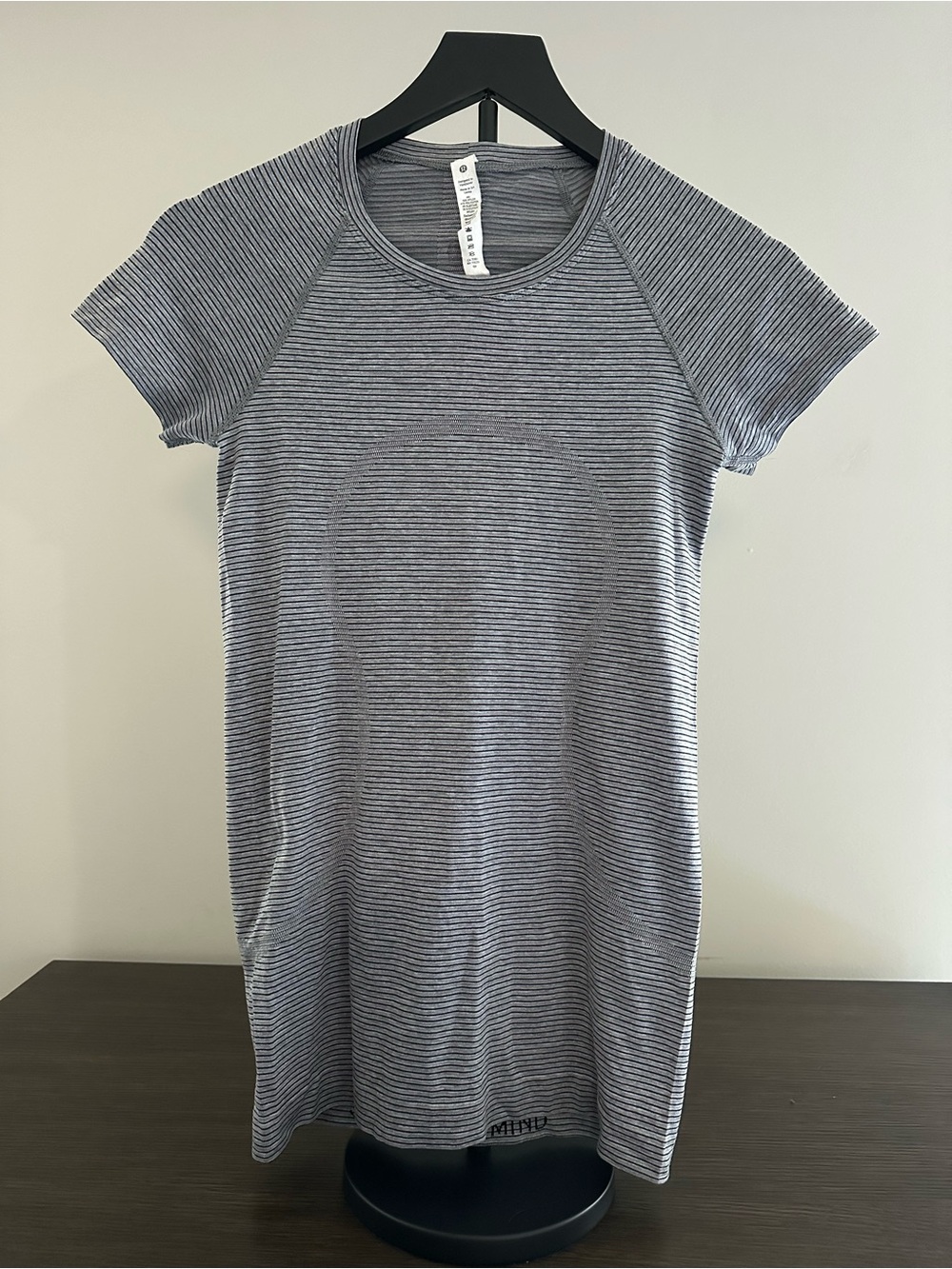 lululemon athletica Gray Striped Short-Sleeve Tee